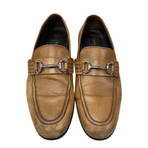 To Boot New York Loafers Mens 8 Tan Leather Horsebit Slip On Dress Shoes Italian - Picture 8 of 12